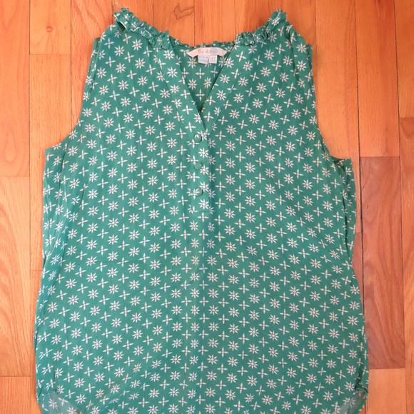 Boden retro pattern green sleeveless shell size 4 - Picture 2 of 3